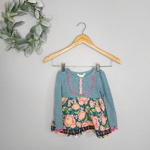 Matilda Jane Floral Striped Mixed Print Long Sleeve Dress